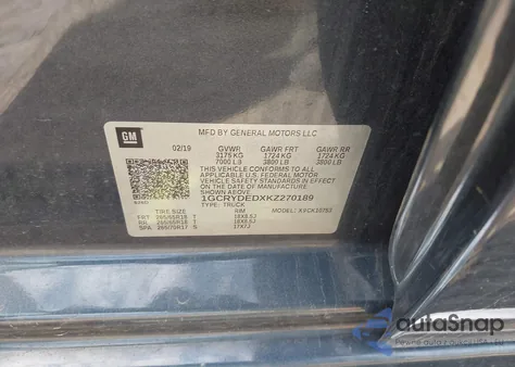 2019 Chevrolet Silverado Lt z USA, uszkodzony, nr VIN 1GCRYDEDXKZ270189